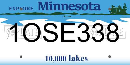 1OSE338 Minnesota License Plate