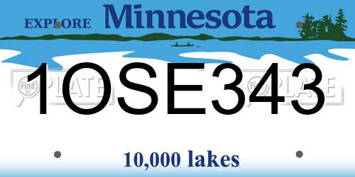 1OSE343 Minnesota License Plate