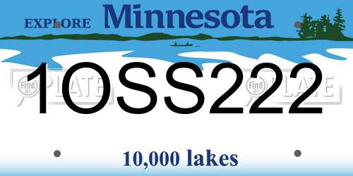 1OSS222 Minnesota License Plate