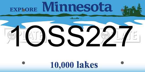 1OSS227 Minnesota License Plate