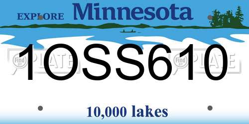1OSS610 Minnesota License Plate