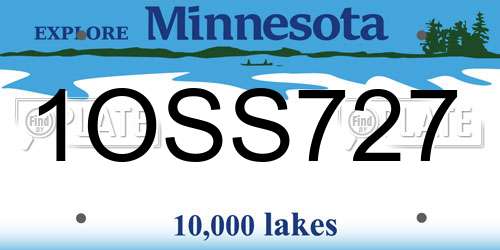 1OSS727 Minnesota License Plate