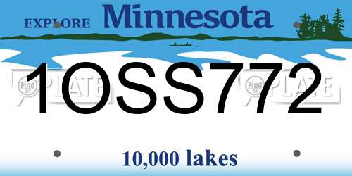 1OSS772 Minnesota License Plate