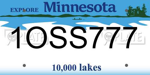 1OSS777 Minnesota License Plate