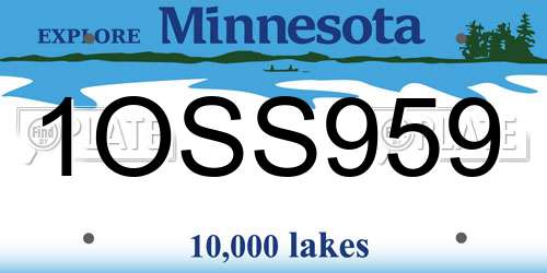 1OSS959 Minnesota License Plate