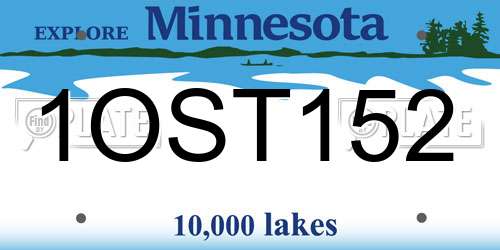1OST152 Minnesota License Plate