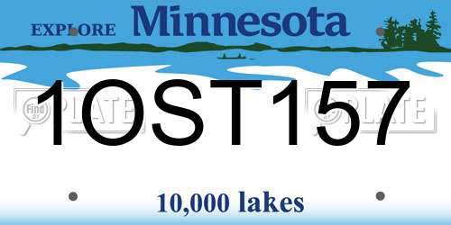 1OST157 Minnesota License Plate