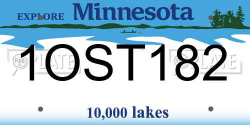 1OST182 Minnesota License Plate