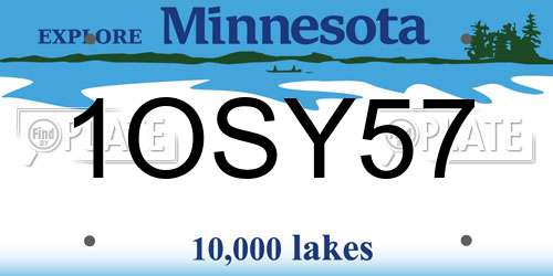 1OSY57 Minnesota License Plate