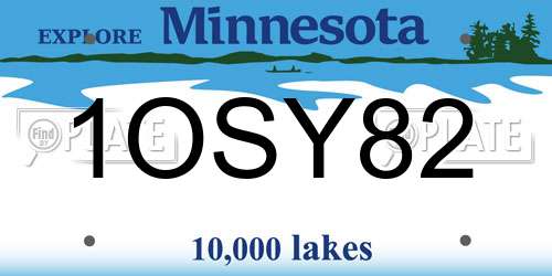 1OSY82 Minnesota License Plate