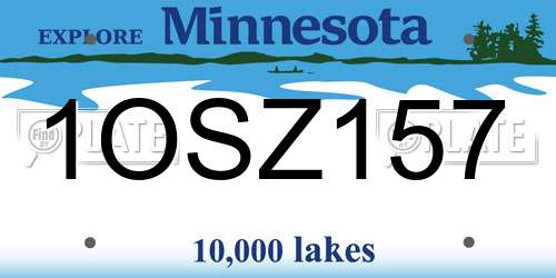 1OSZ157 Minnesota License Plate