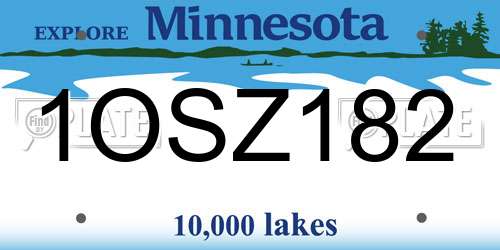 1OSZ182 Minnesota License Plate
