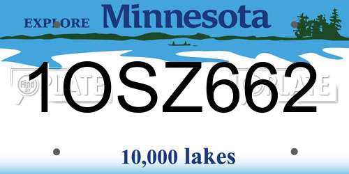 1OSZ662 Minnesota License Plate