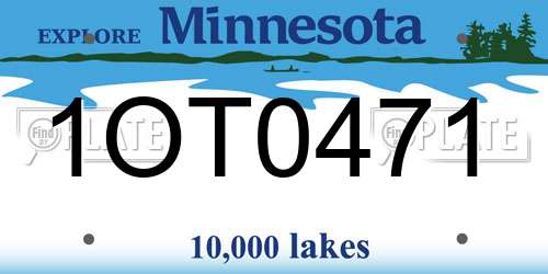 1OT0471 Minnesota License Plate