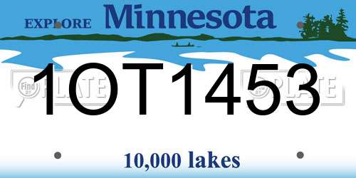 1OT1453 Minnesota License Plate