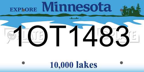 1OT1483 Minnesota License Plate