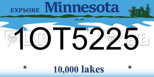 1OT5225 Minnesota License Plate