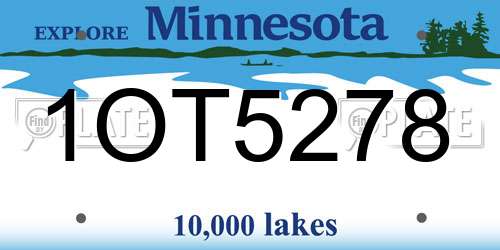 1OT5278 Minnesota License Plate