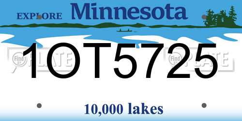 1OT5725 Minnesota License Plate