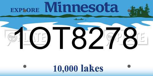 1OT8278 Minnesota License Plate