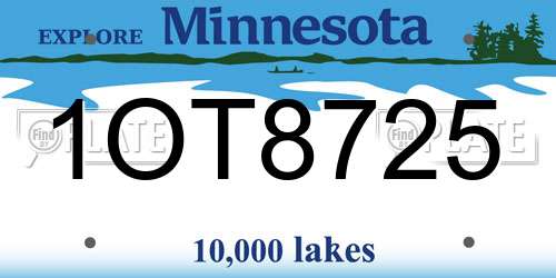 1OT8725 Minnesota License Plate