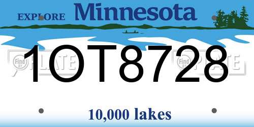1OT8728 Minnesota License Plate