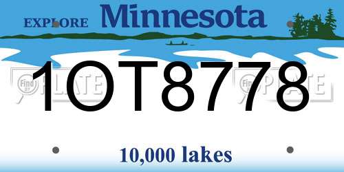 1OT8778 Minnesota License Plate