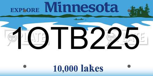 1OTB225 Minnesota License Plate