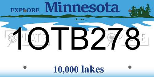 1OTB278 Minnesota License Plate