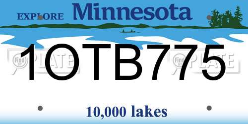 1OTB775 Minnesota License Plate