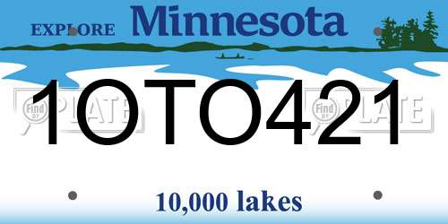 1OTO421 Minnesota License Plate