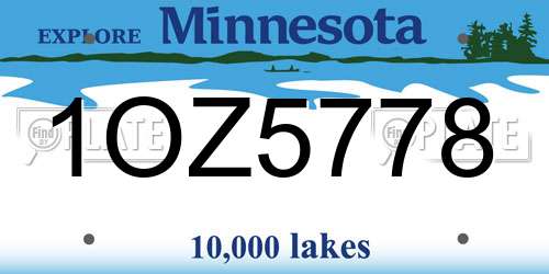 1OZ5778 Minnesota License Plate