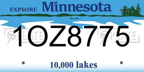 1OZ8775 Minnesota License Plate
