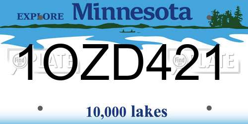 1OZD421 Minnesota License Plate