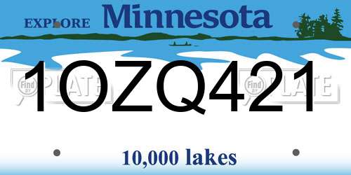 1OZQ421 Minnesota License Plate