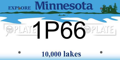 1P66 Minnesota License Plate