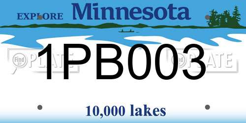 1PB003 Minnesota License Plate