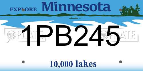 1PB245 Minnesota License Plate
