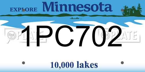 1PC702 Minnesota License Plate
