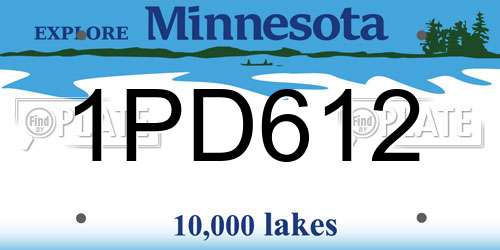 1PD612 Minnesota License Plate