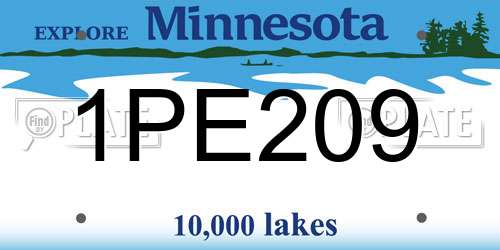 1PE209 Minnesota License Plate
