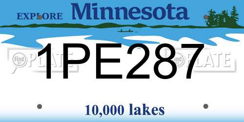 1PE287 Minnesota License Plate