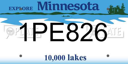 1PE826 Minnesota License Plate