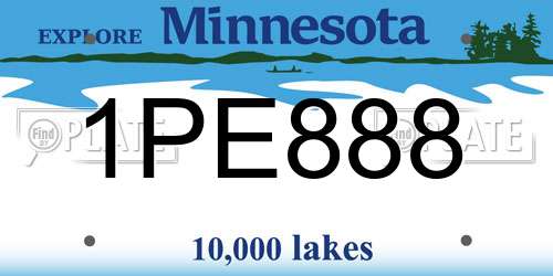 1PE888 Minnesota License Plate