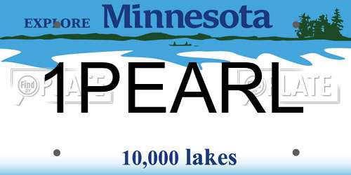 1PEARL Minnesota License Plate