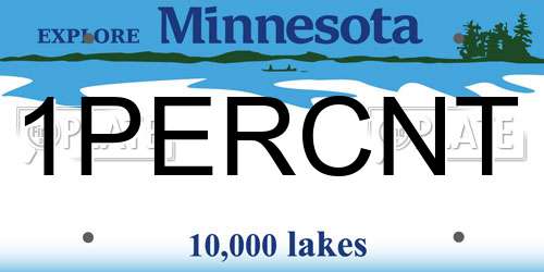 1PERCNT Minnesota License Plate