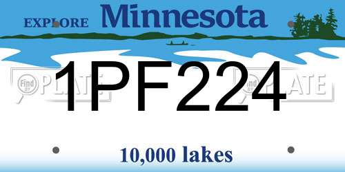 1PF224 Minnesota License Plate