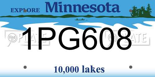 1PG608 Minnesota License Plate