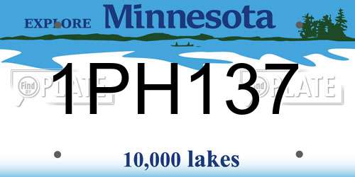 1PH137 Minnesota License Plate