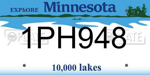 1PH948 Minnesota License Plate